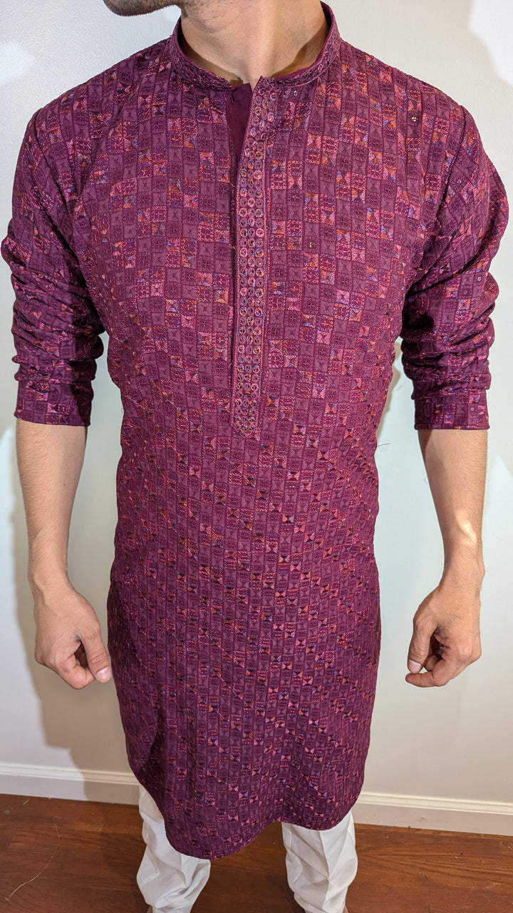 Maroon Fancy Kurta