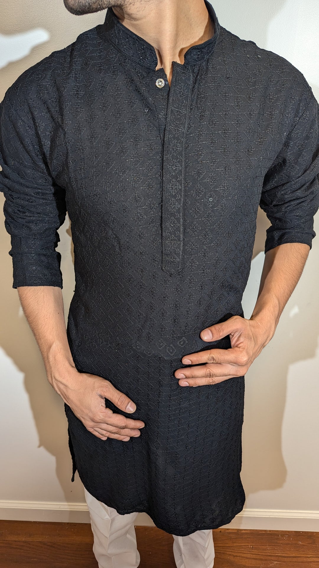 Black Chikankari Kurta