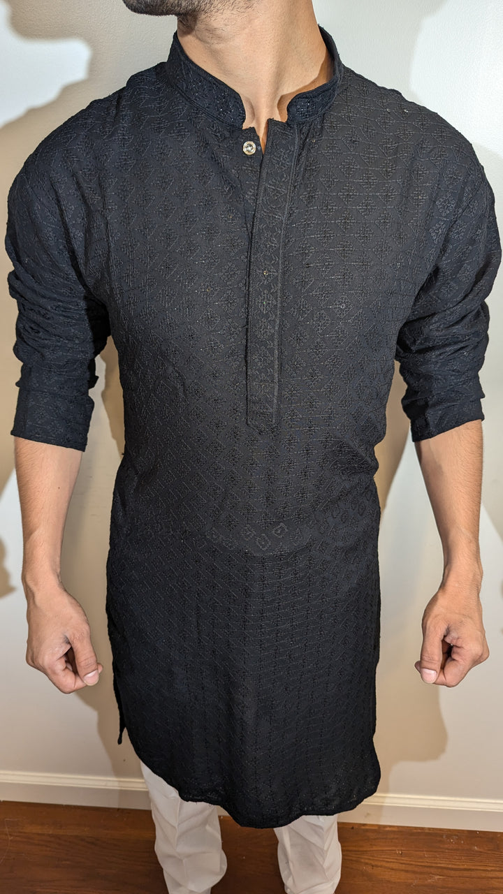 Black Chikankari Kurta