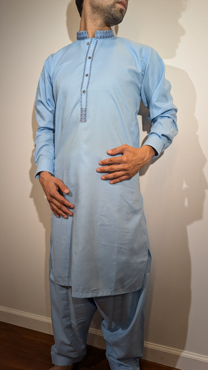 Light Sky Blue Pathani Kurta