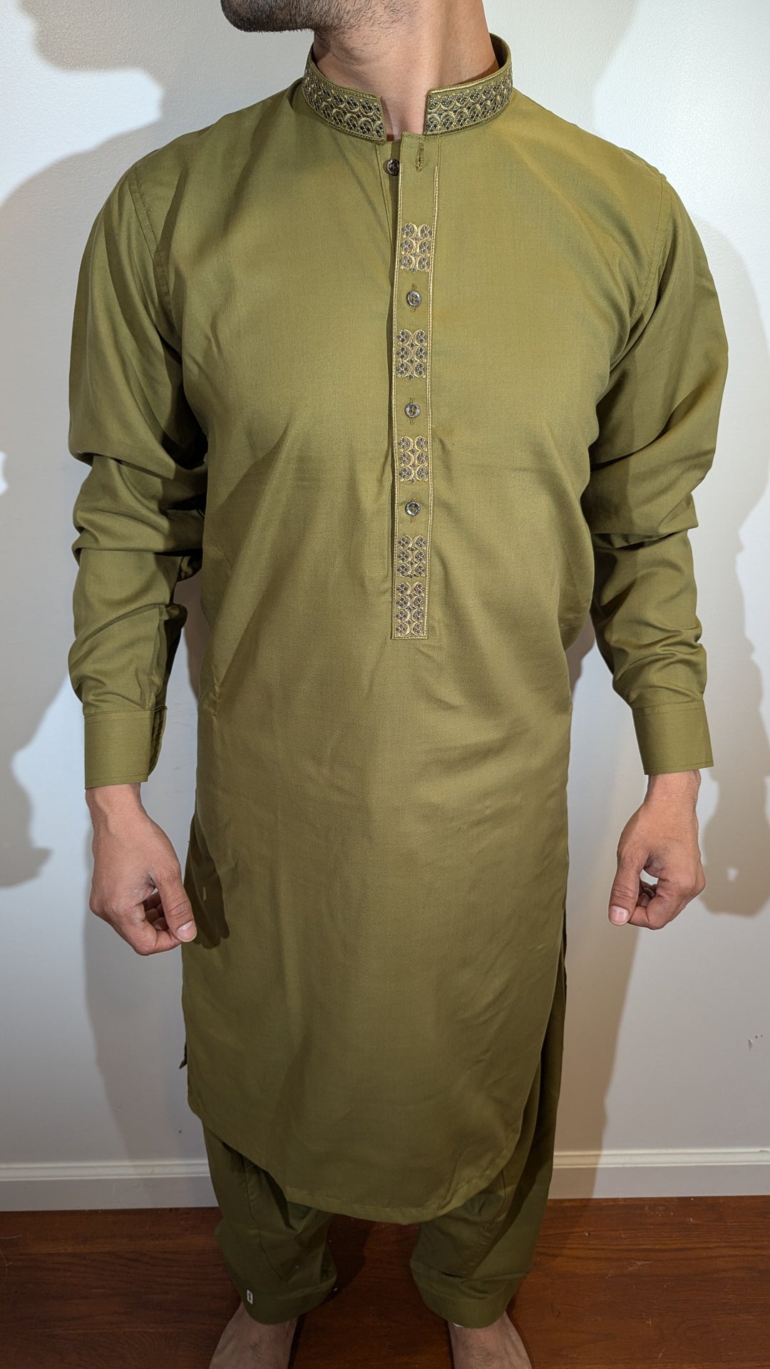 Olive Green Pathani Kurta