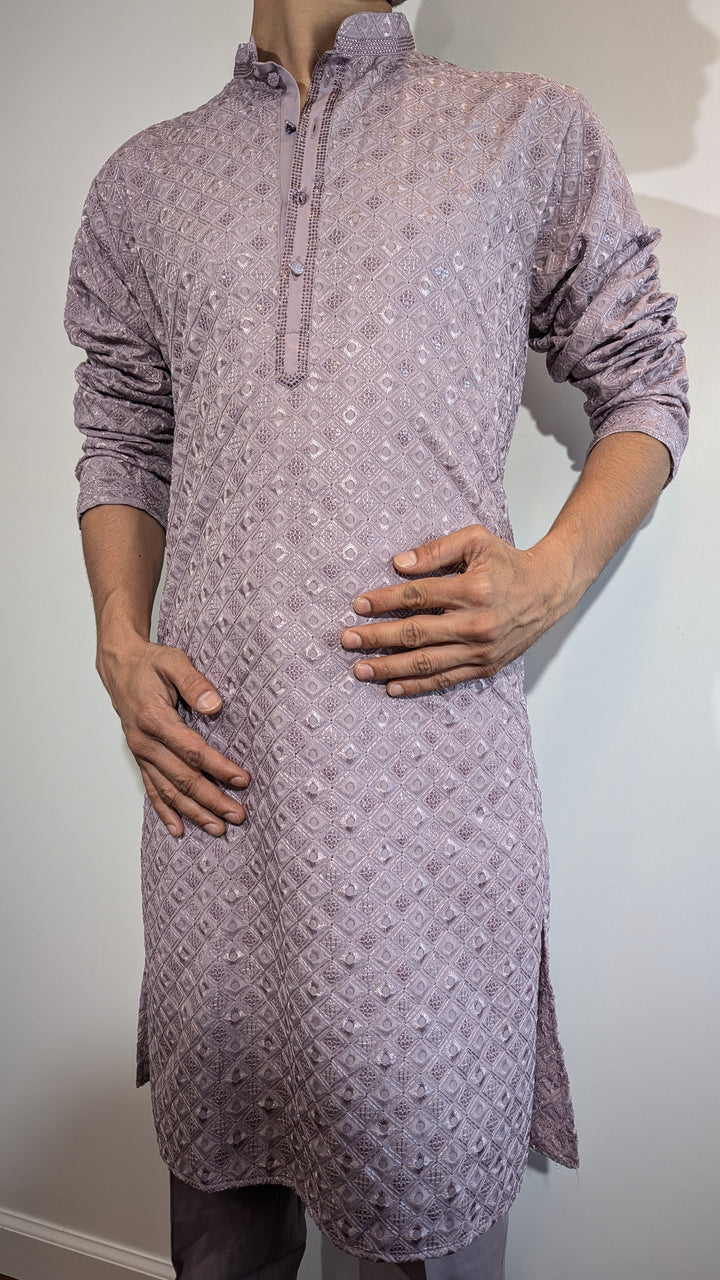 Light Purple Chikan Kurta