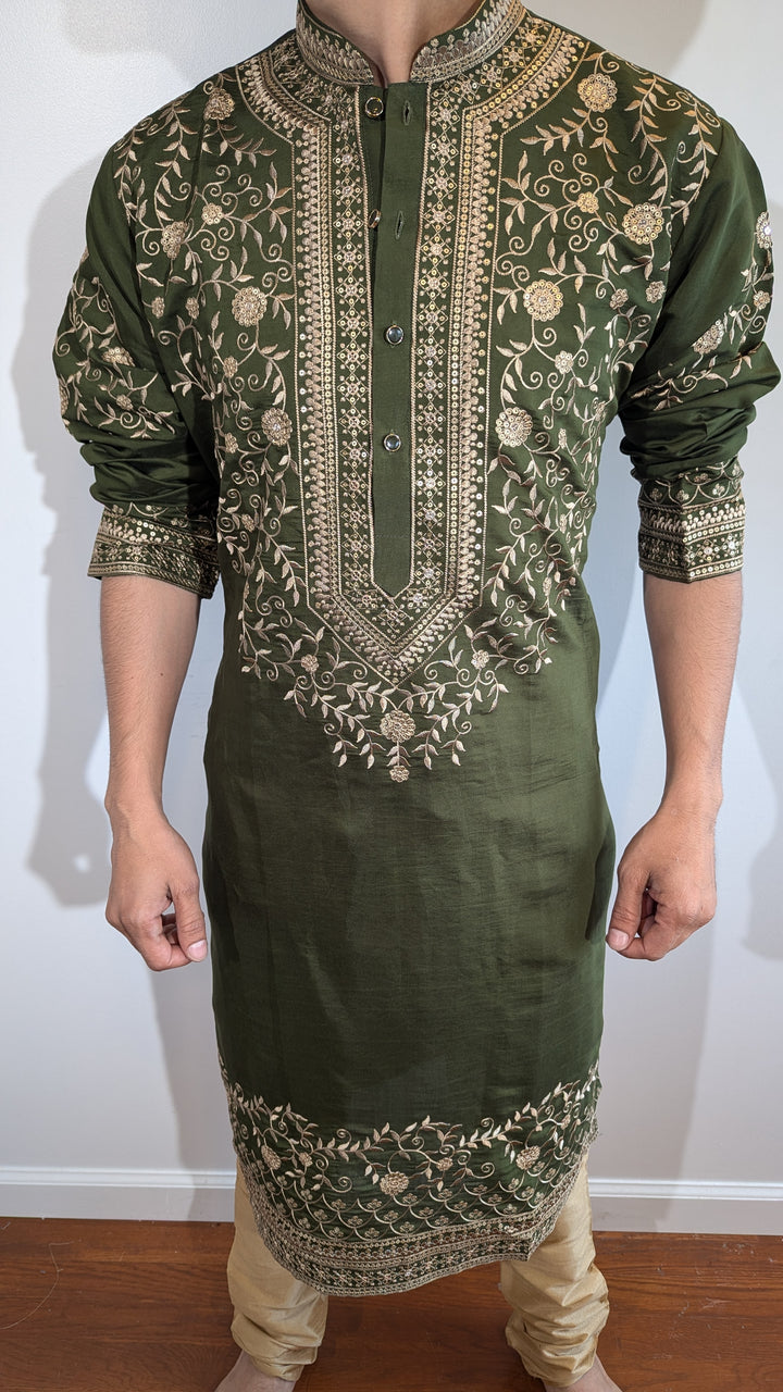 Olive Green Fancy Kurta