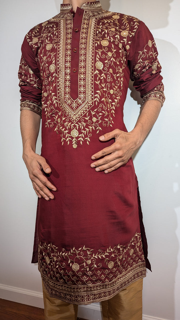 Marron Designer Kurta