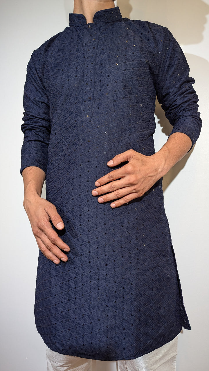 Navy Blue Chikankari Kurta