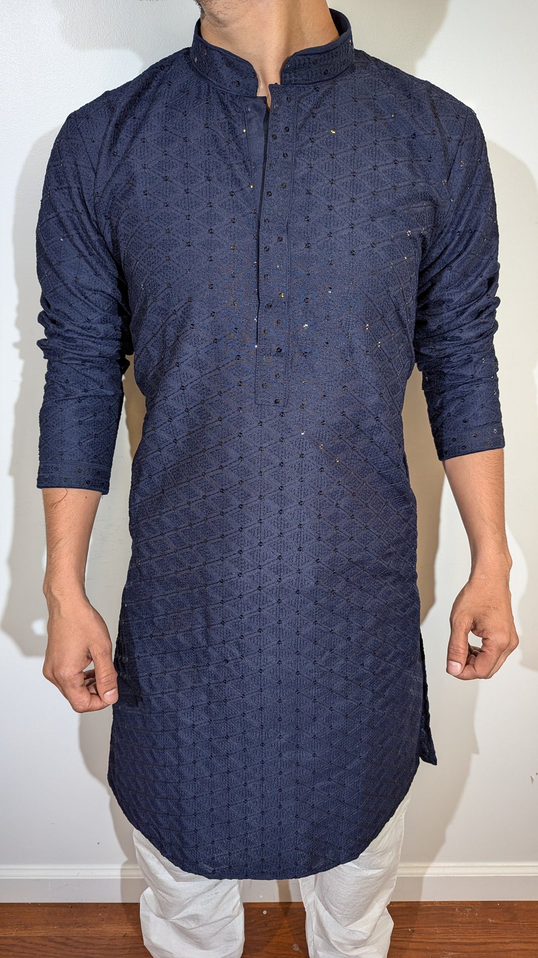 Navy Blue Chikankari Kurta