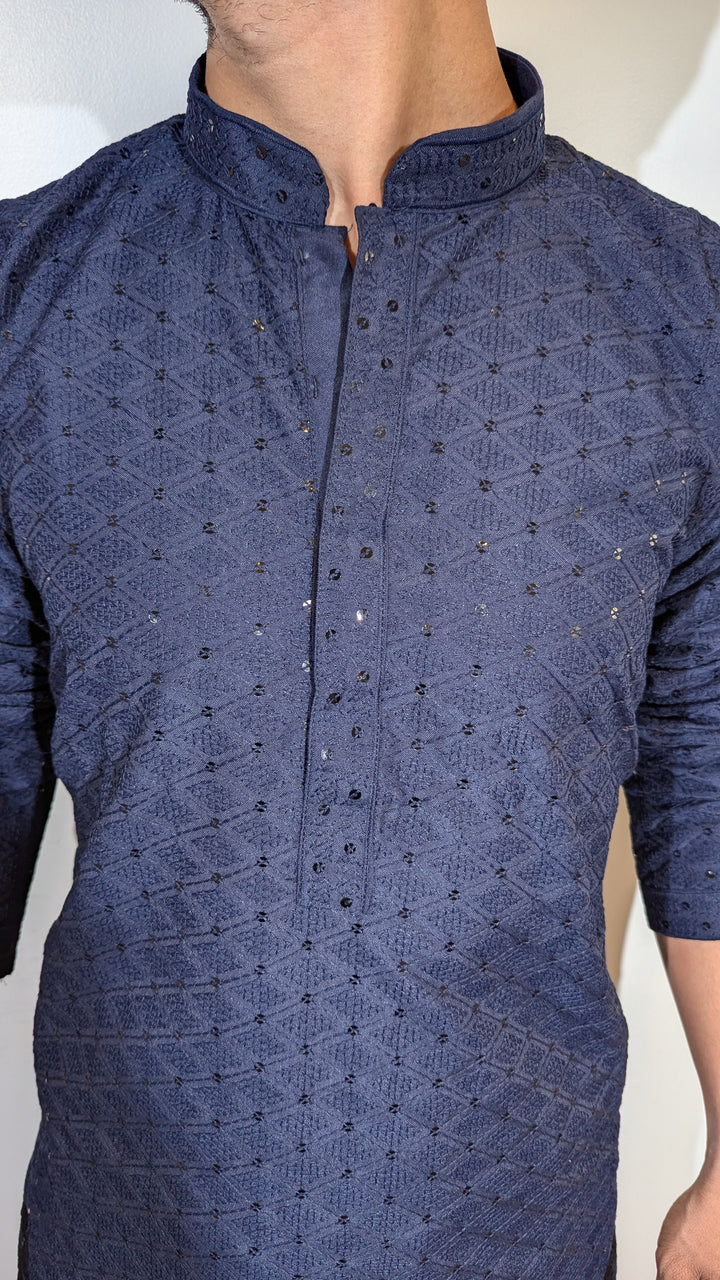 Navy Blue Chikankari Kurta