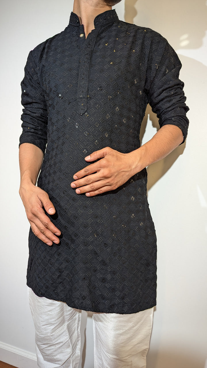 Black Chikan Kurta