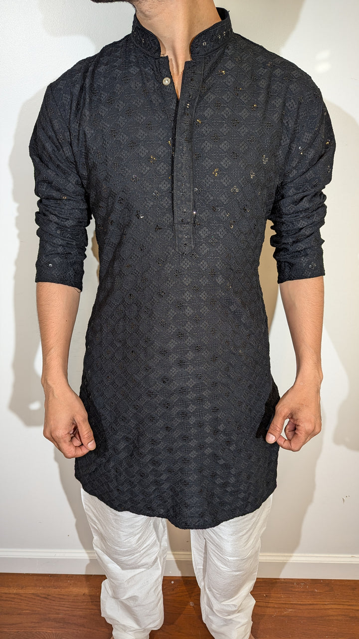 Black Chikan Kurta