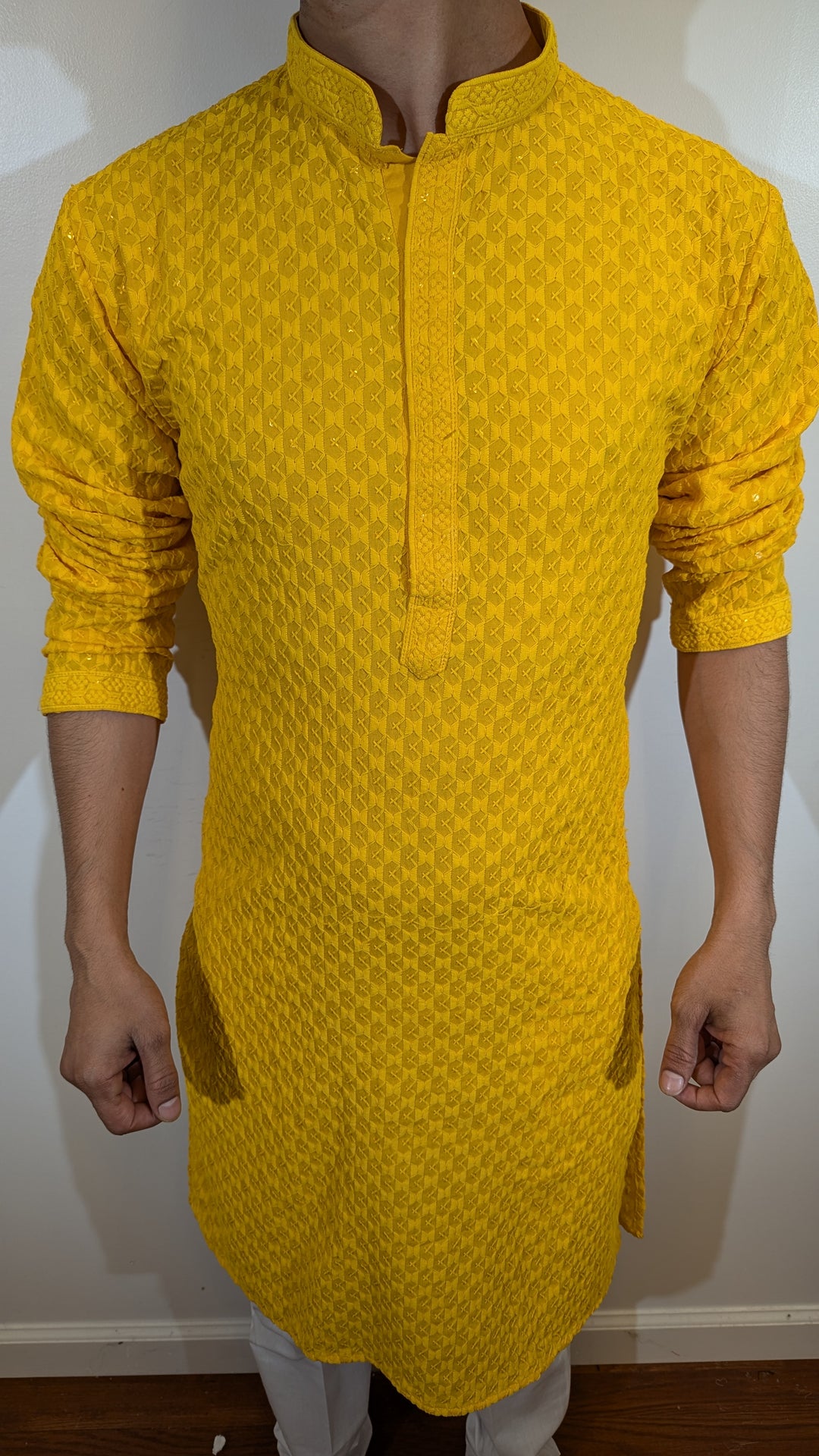 Yellow Chikankari Kurta