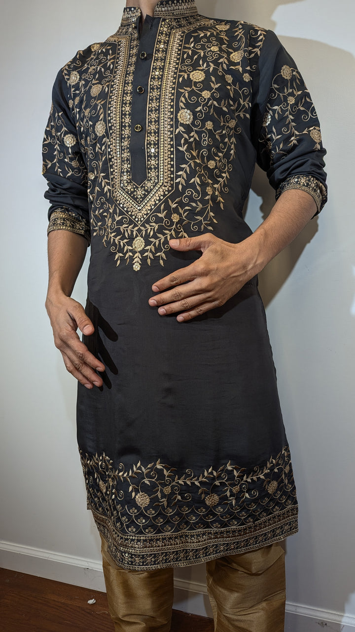 Dark Grey Designer Kurta