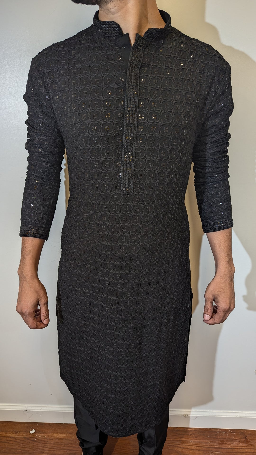 Black Chikankari Kurta