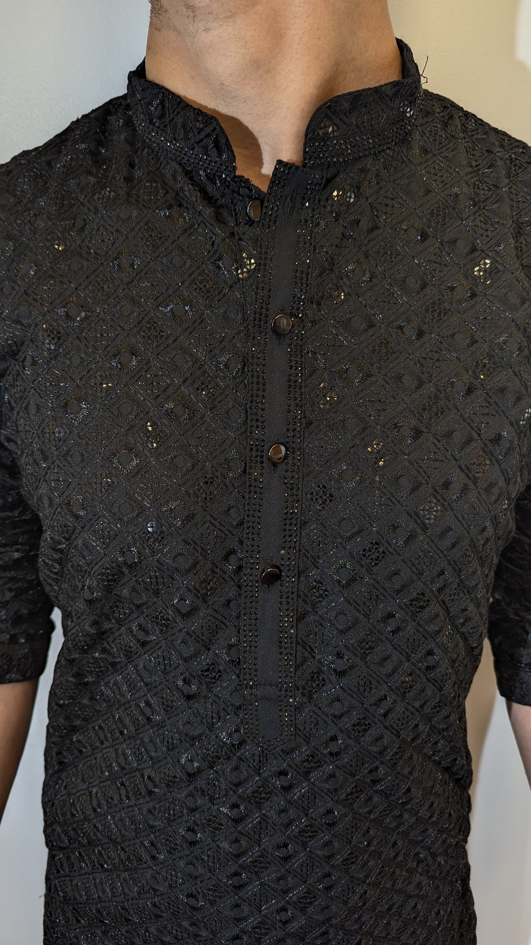 Black Chikankari Kurta