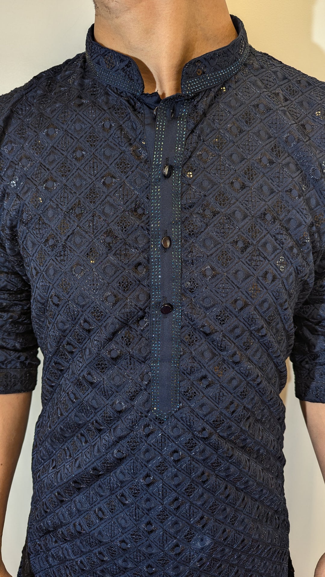 Navy Blue Chikankari Kurta