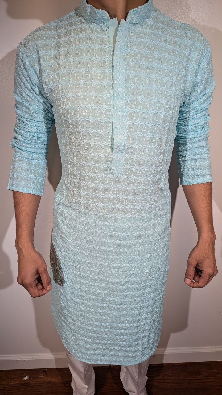 Light Blue Chikan Kurta