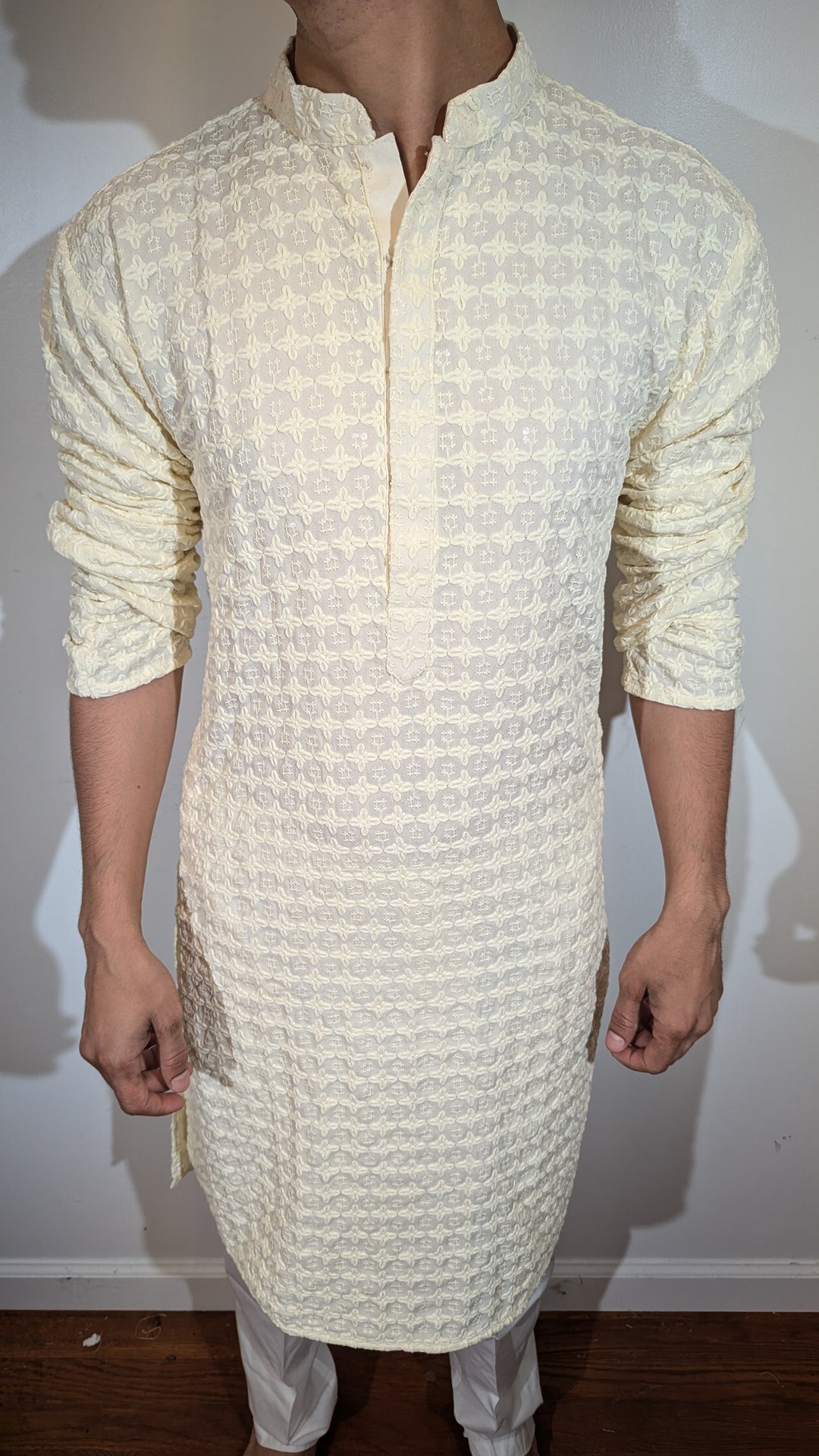 Cream Chikankari Kurta