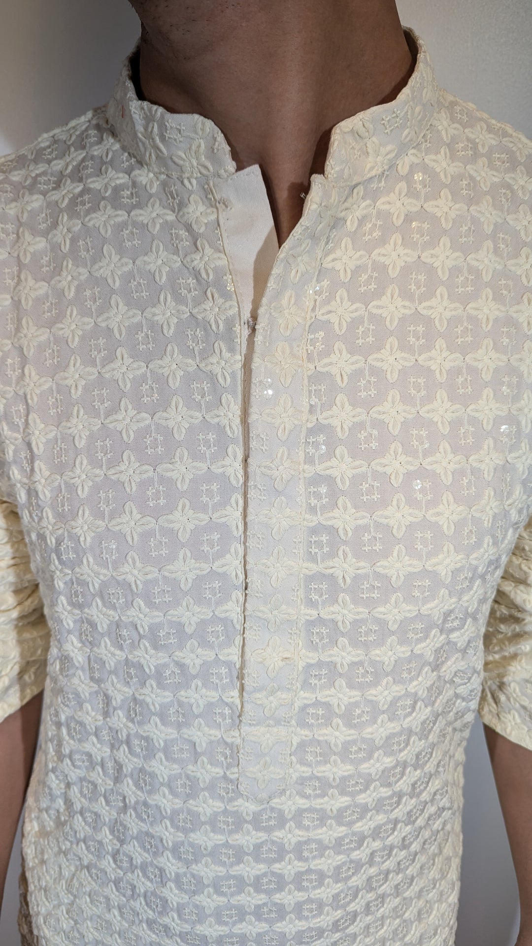 Cream Chikankari Kurta