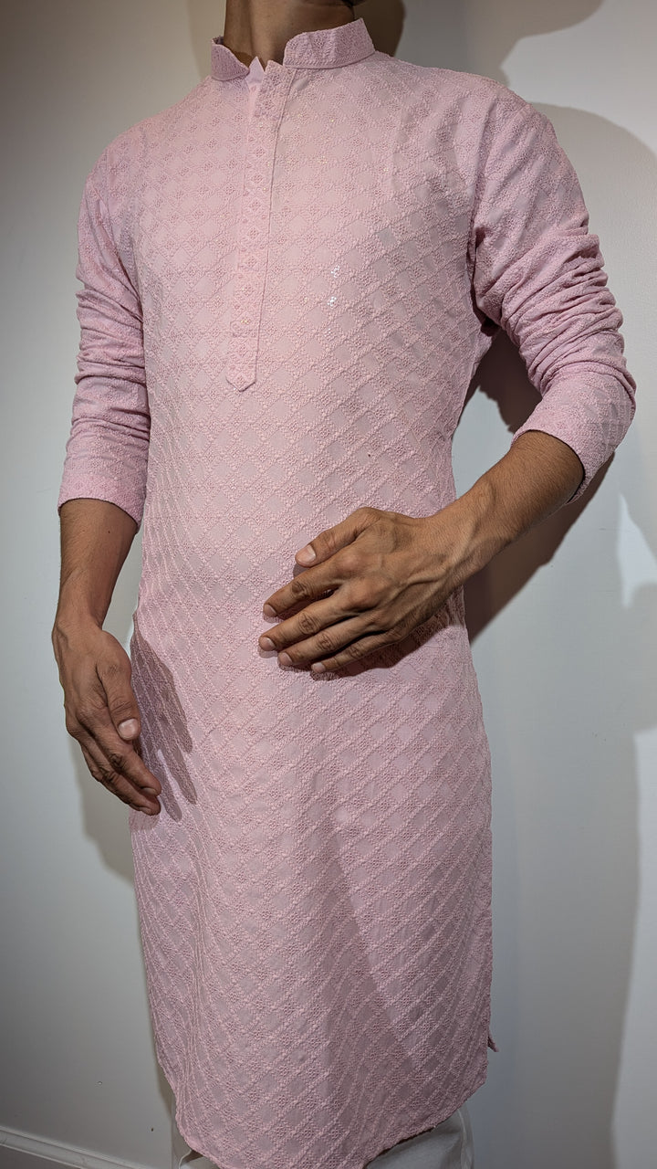 Light Pink Chikan Kurta