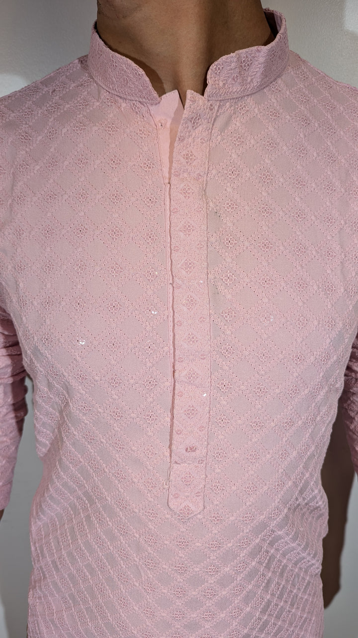 Light Pink Chikan Kurta