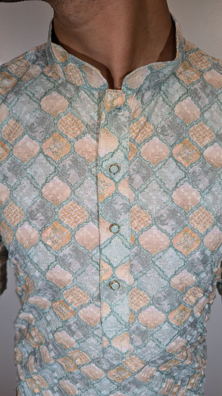 Light Seafoam Fancy Kurta