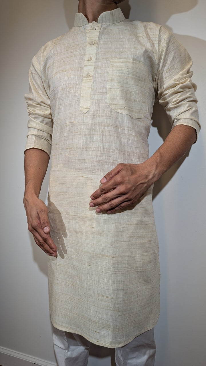 Cream Plane Kurta