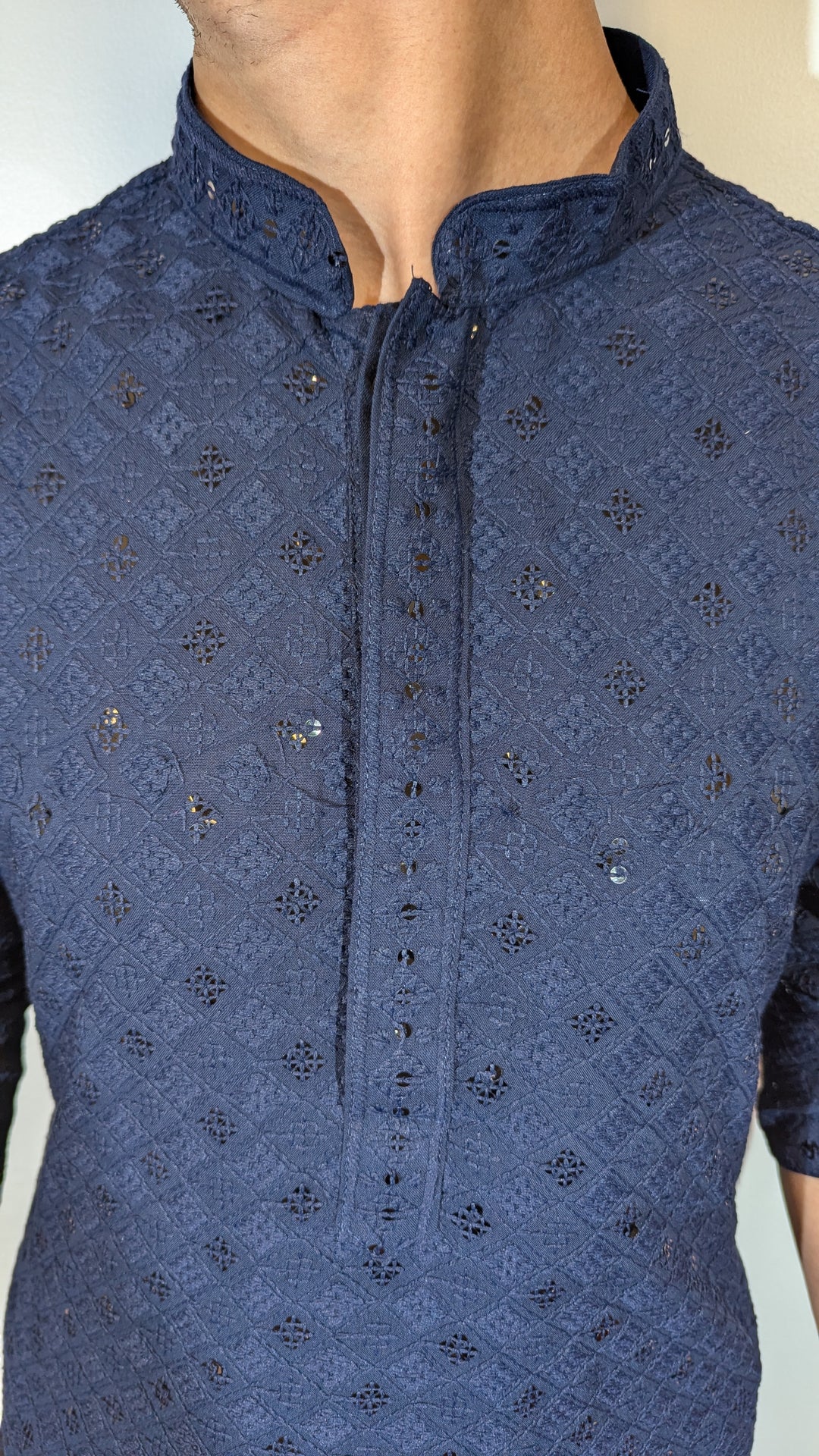 Navy Blue Chikan Kurta