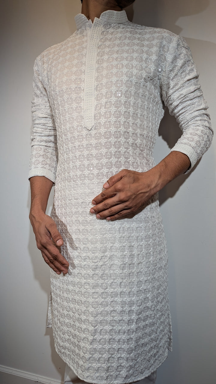 White Chikankari Kurta