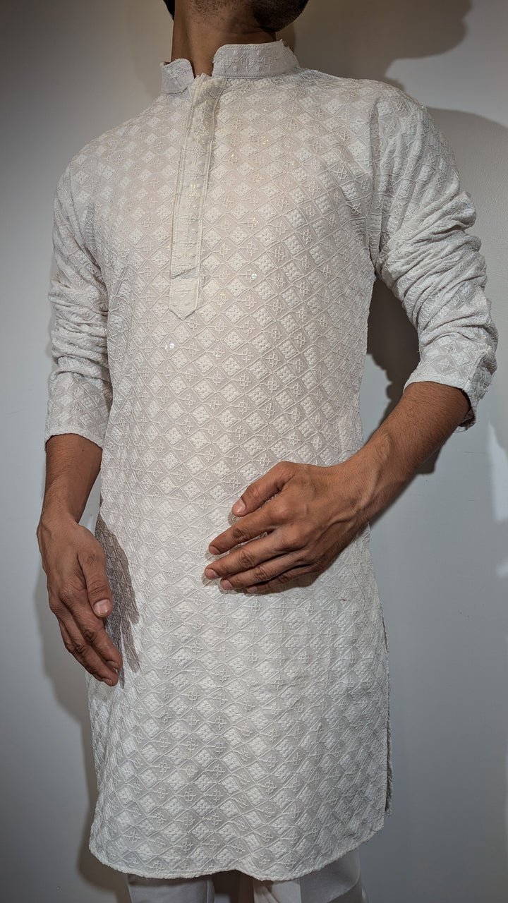 White Chikankari Kurta