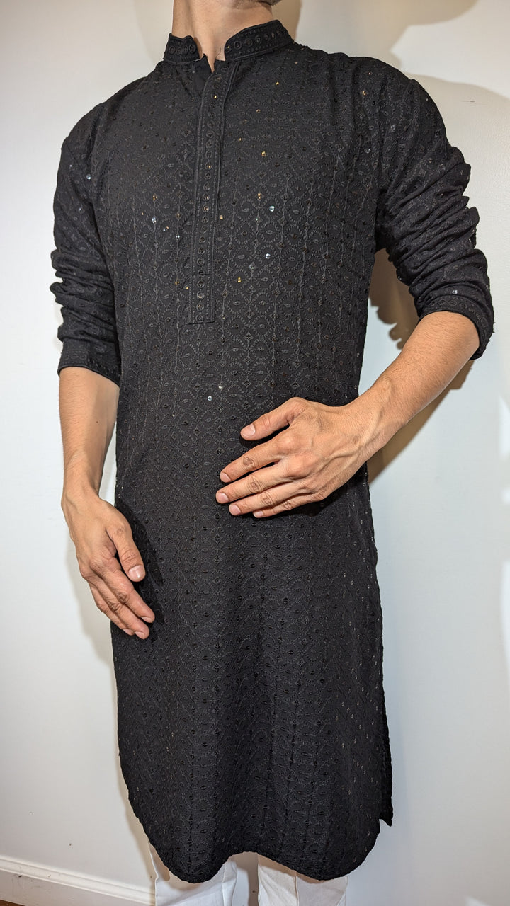 Black Chikan Kurta