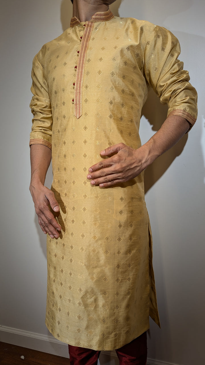 Light Golden Fancy Kurta