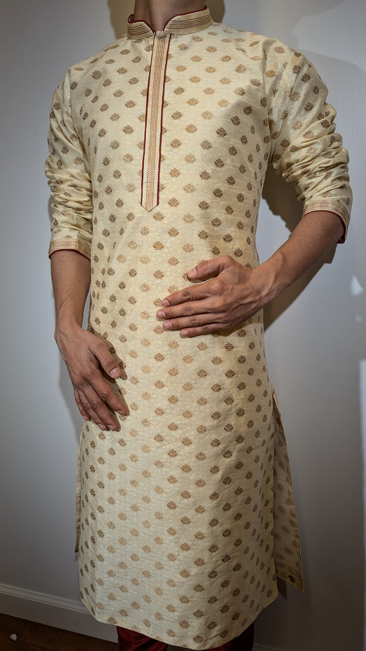 Light Golden Fancy Kurta