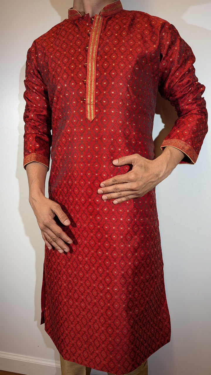 Maroon Fancy Kurta