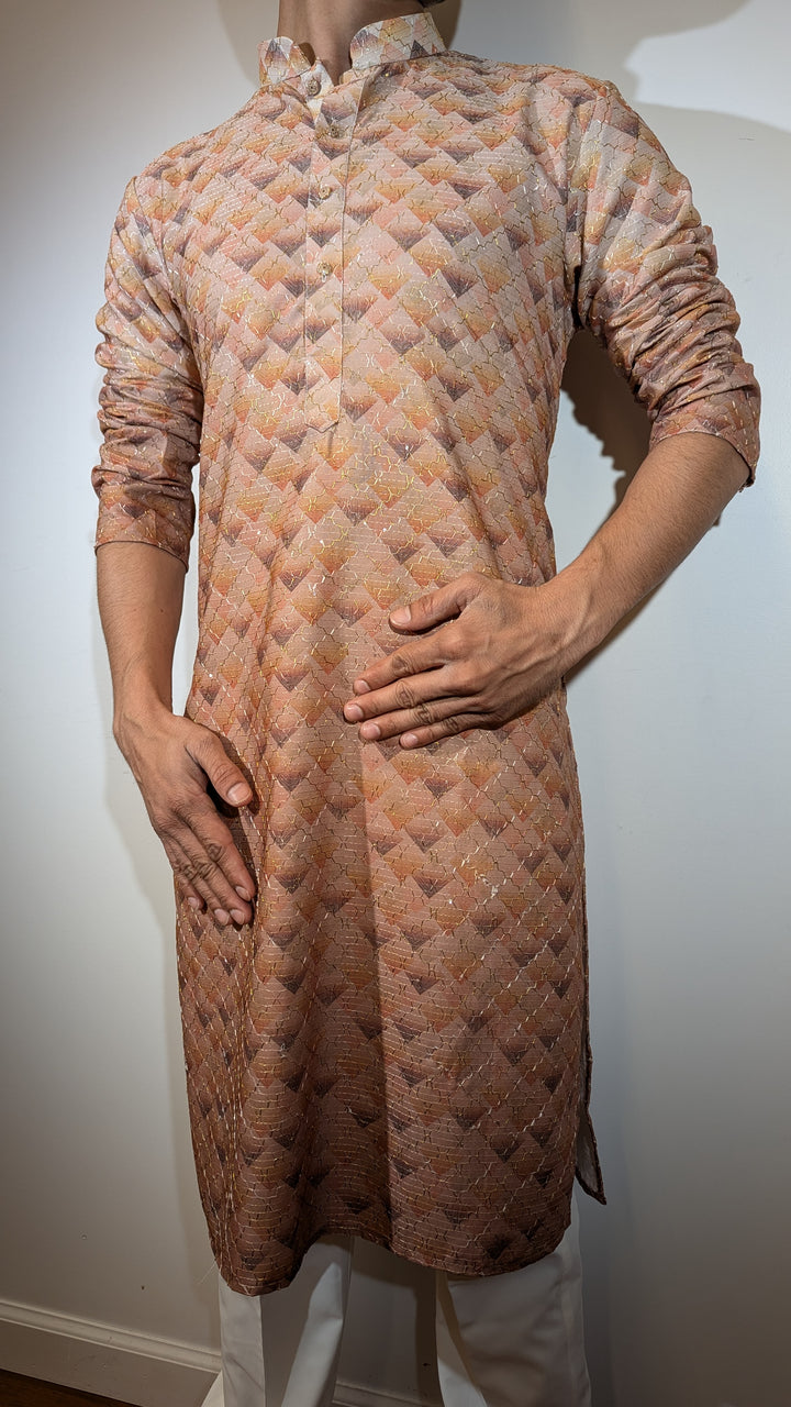 Multi Orange Fancy Kurta