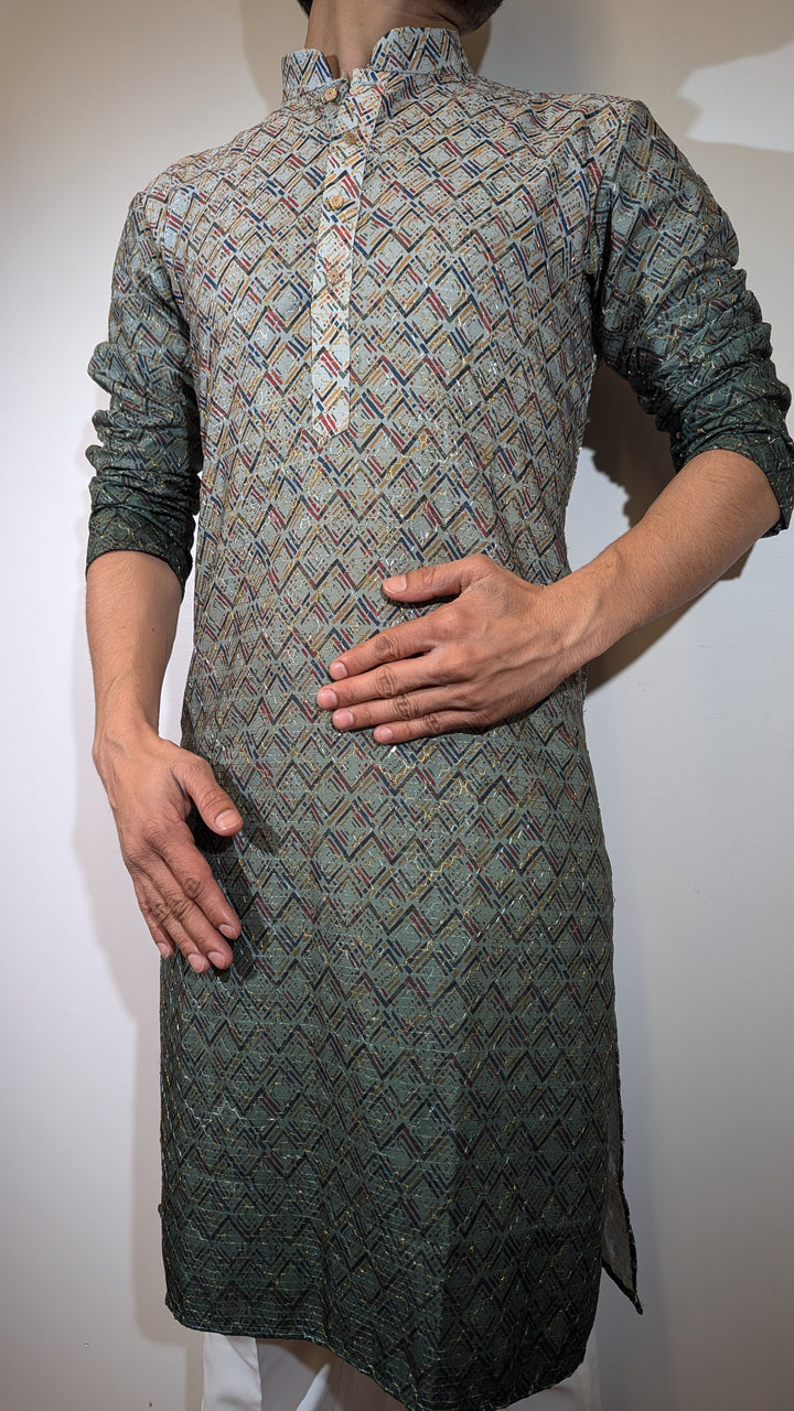 Multi Green Fancy Kurta