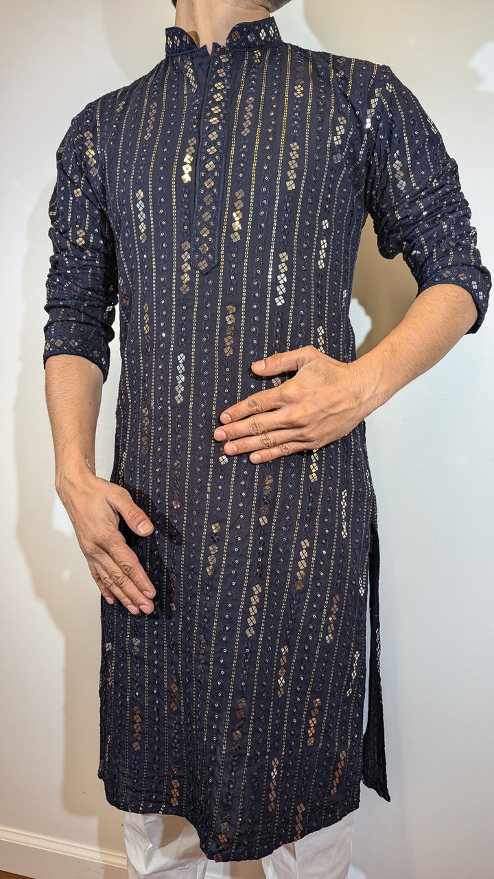 Navy Blue Designer Kurta