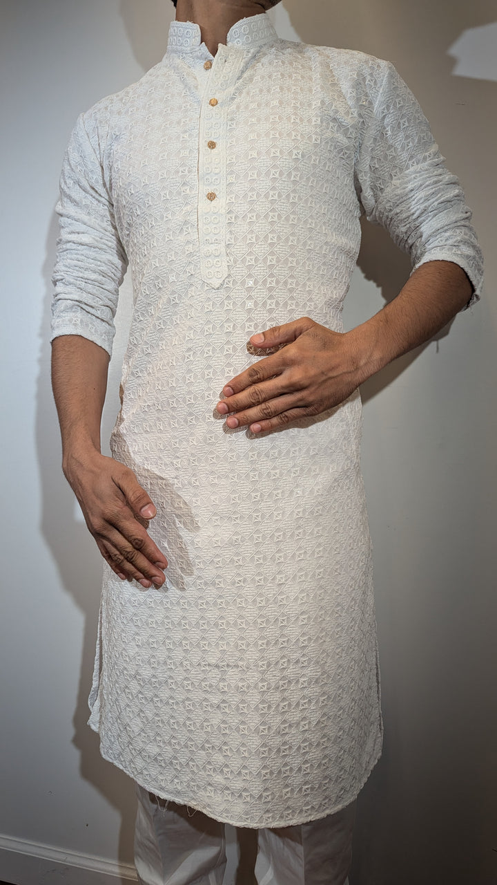 White Chikan Kurta