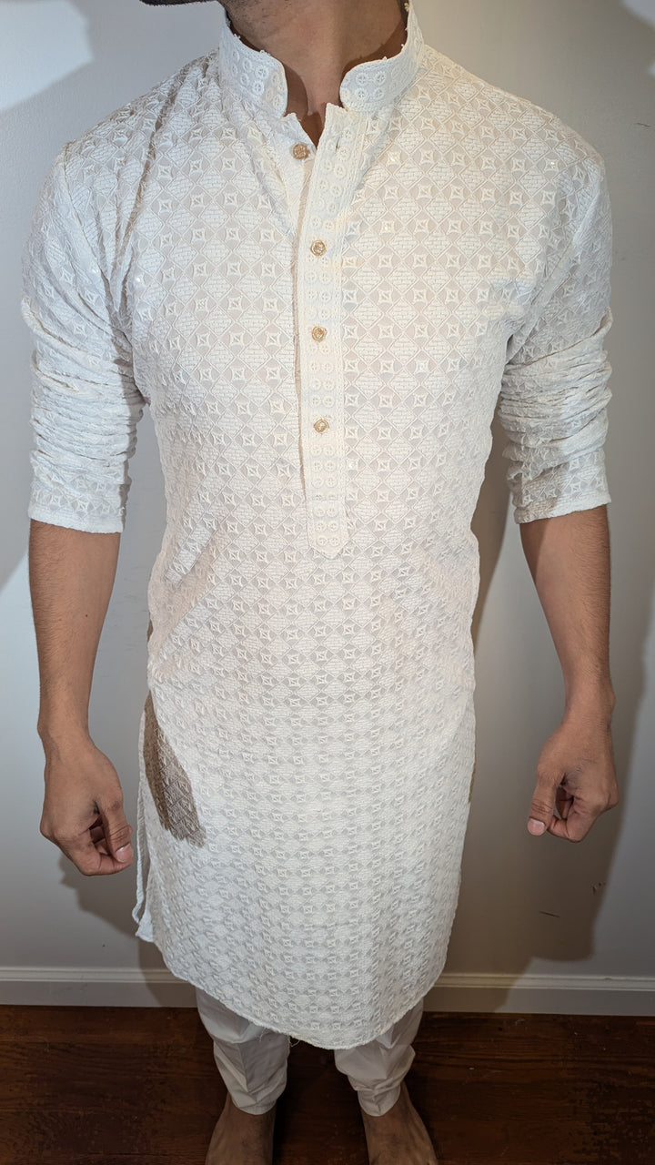 White Chikan Kurta