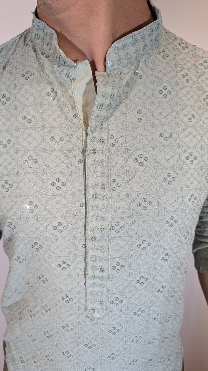 Mint Green Chikan Kurta