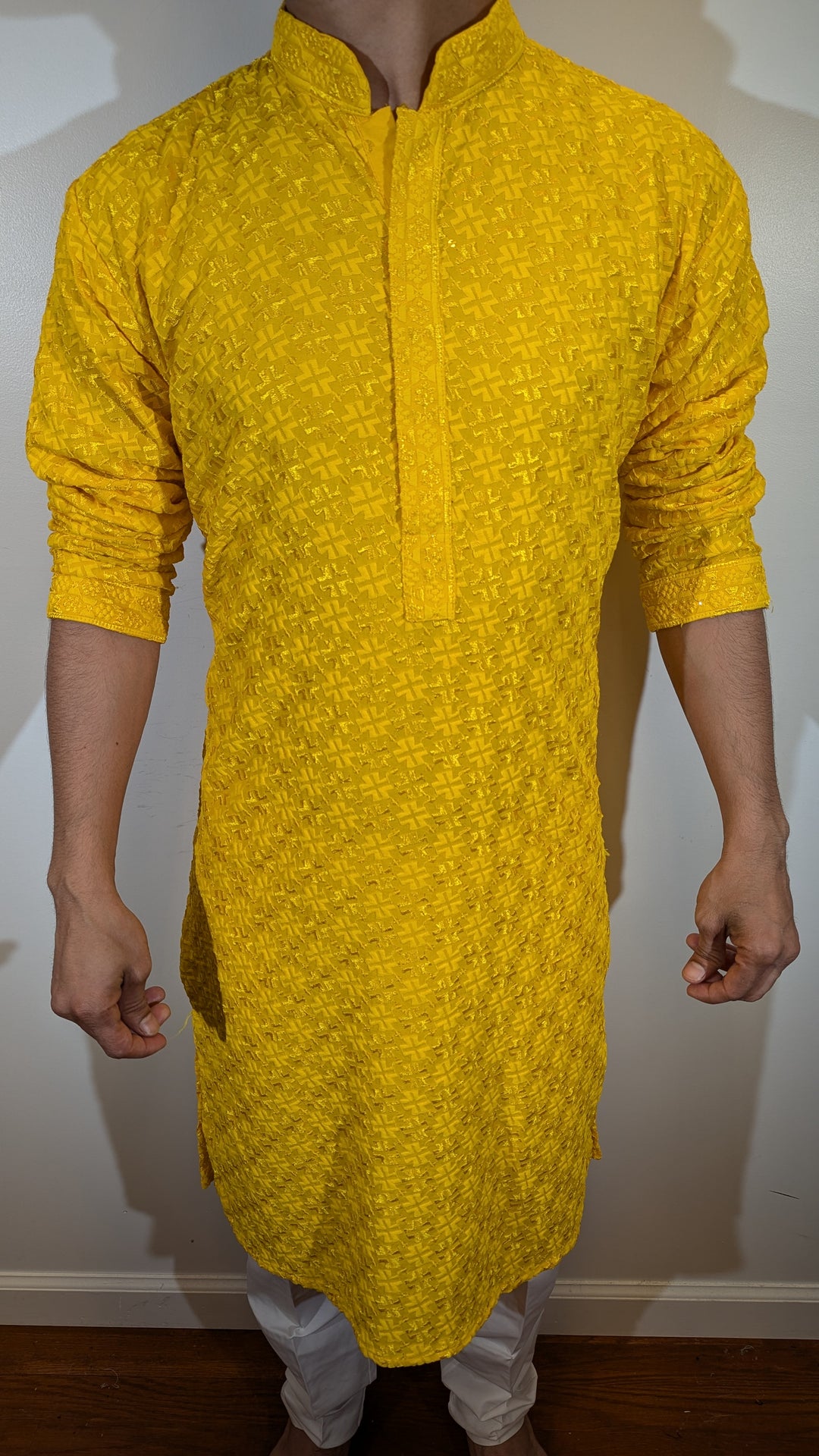 Yellow Chikan Kurta