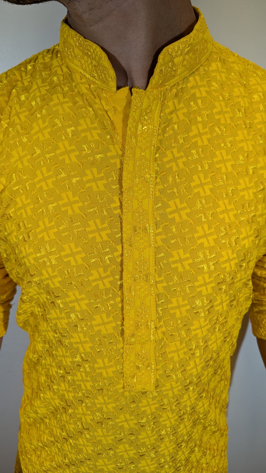 Yellow Chikan Kurta