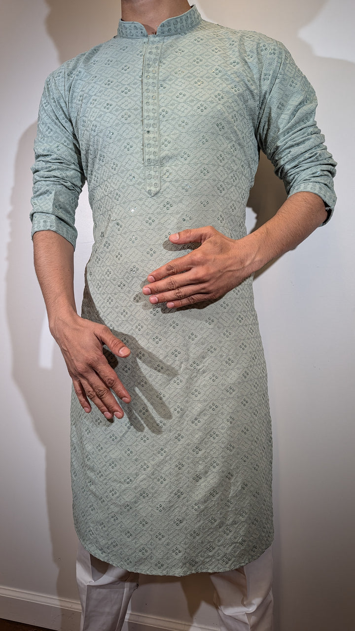 Mint Green Chikan Kurta