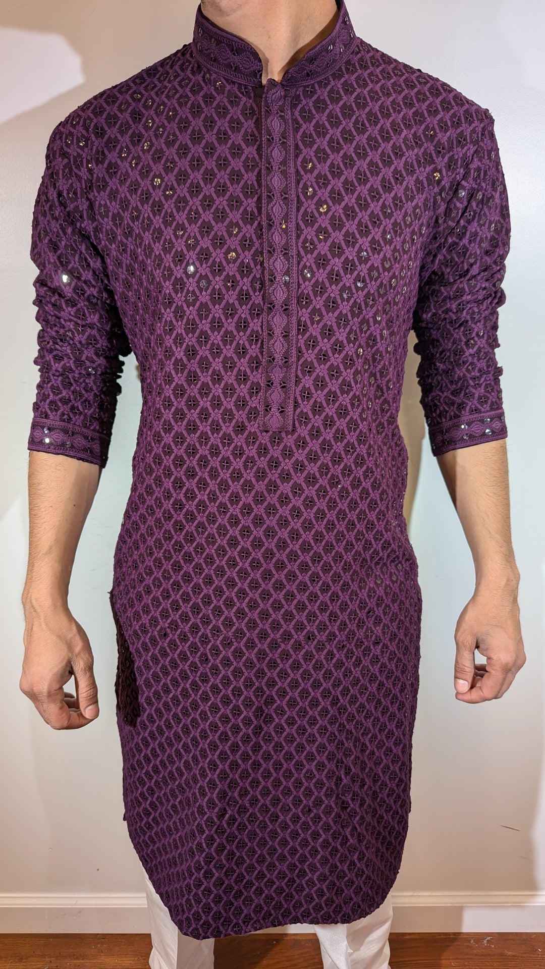 Dark Purple Chikan Kurta