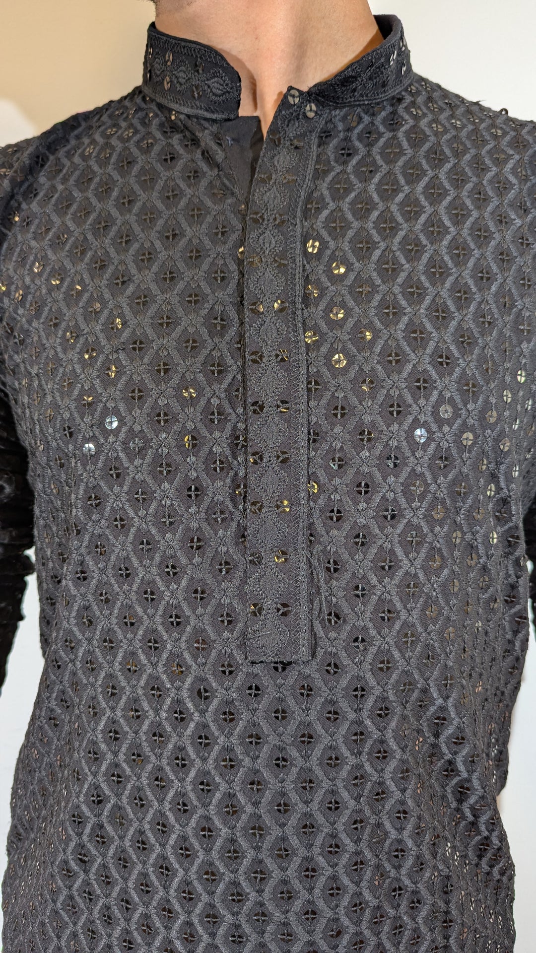 Black Chikankari Kurta