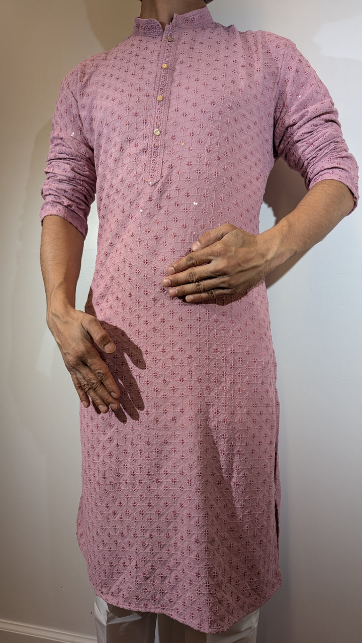 Pink Chikankari Kurta