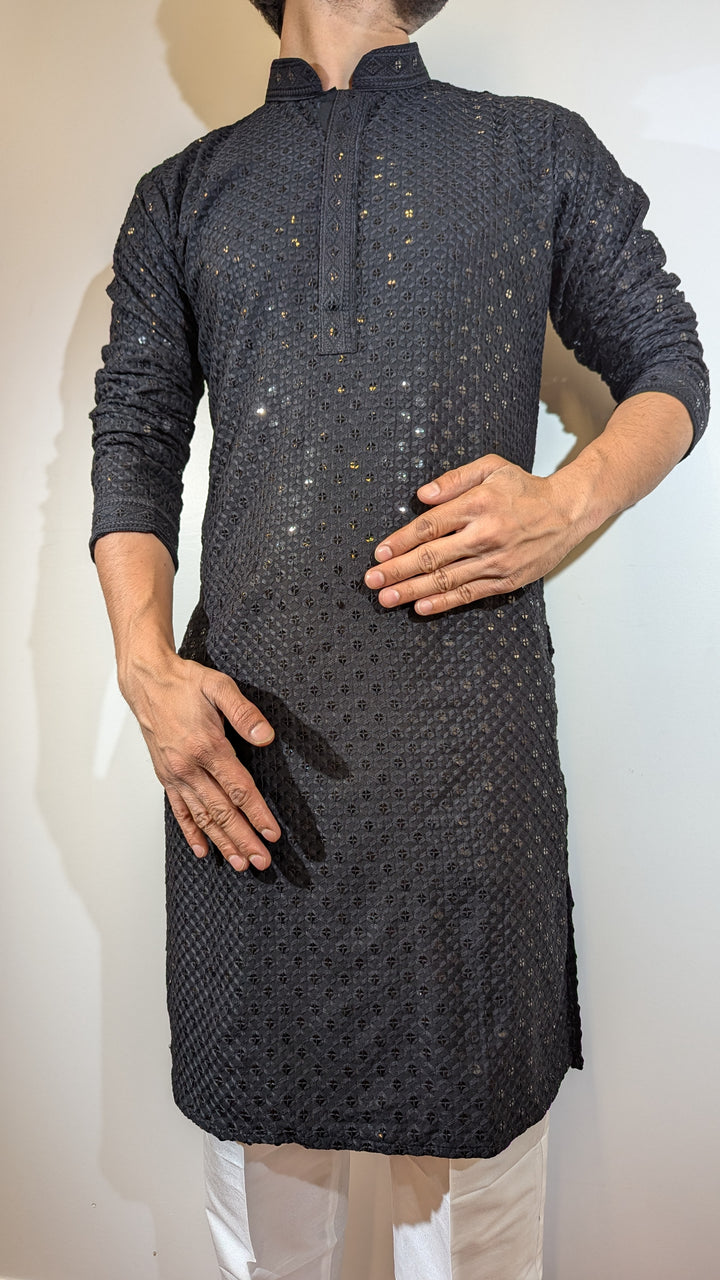 Black Chikankari Kurta