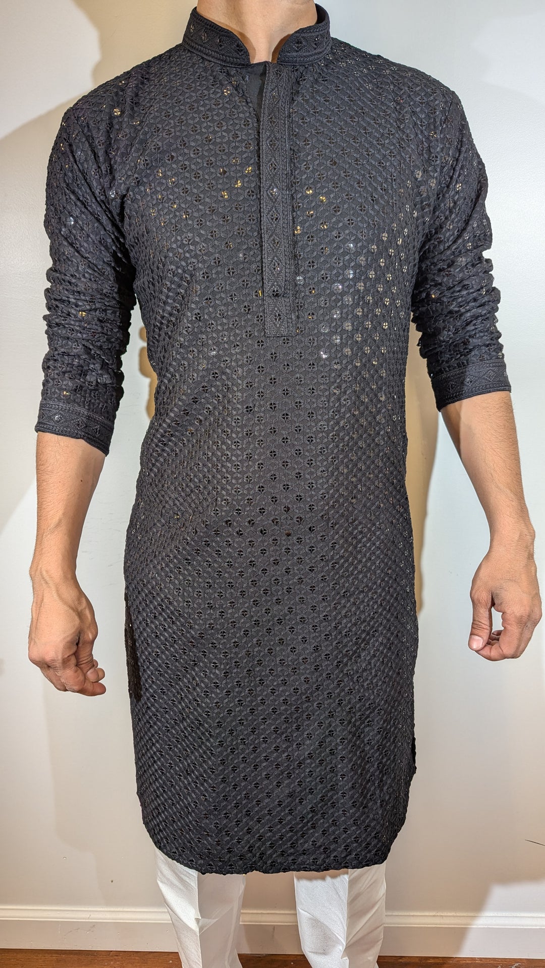 Black Chikankari Kurta