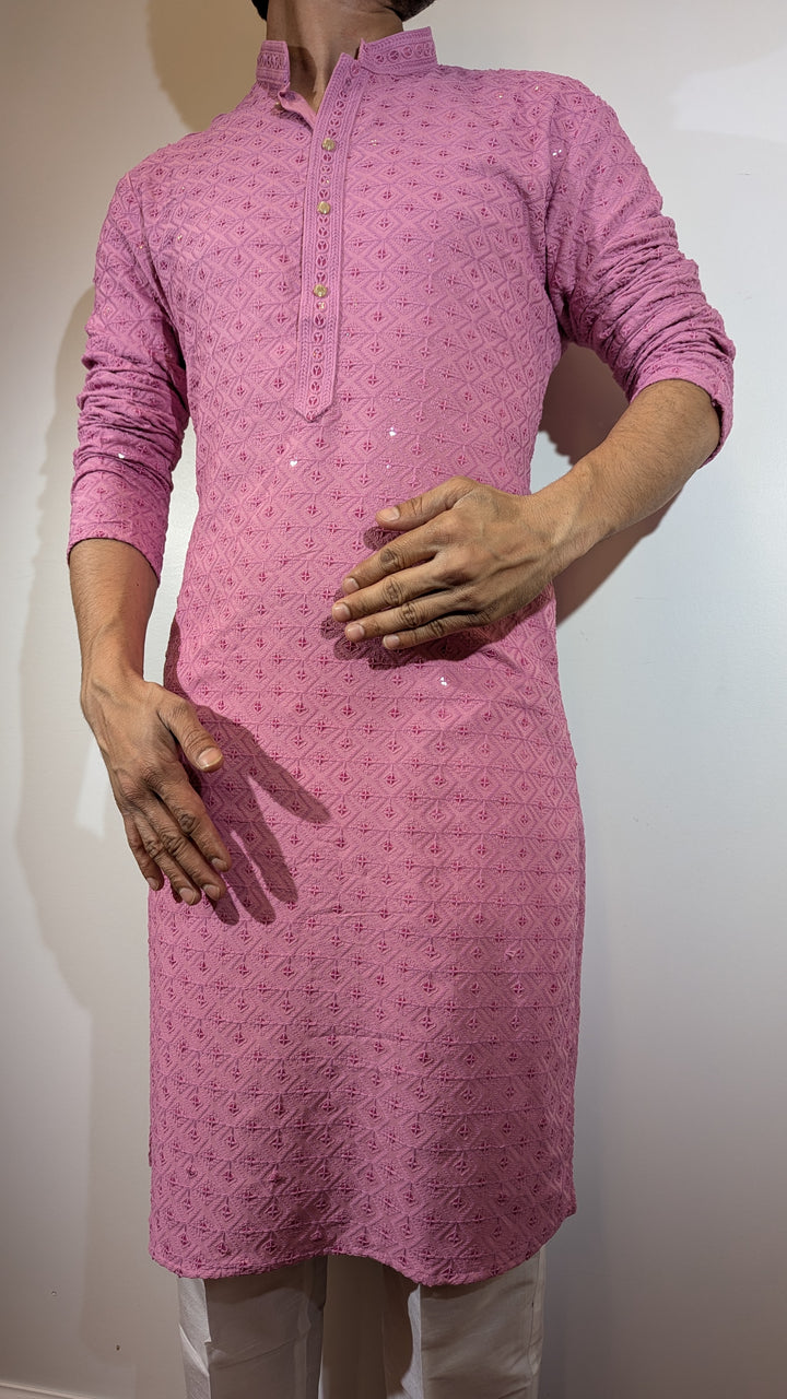 Dark Pink Chikan Kurta