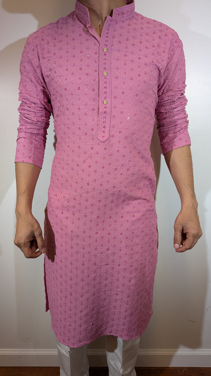 Dark Pink Chikan Kurta