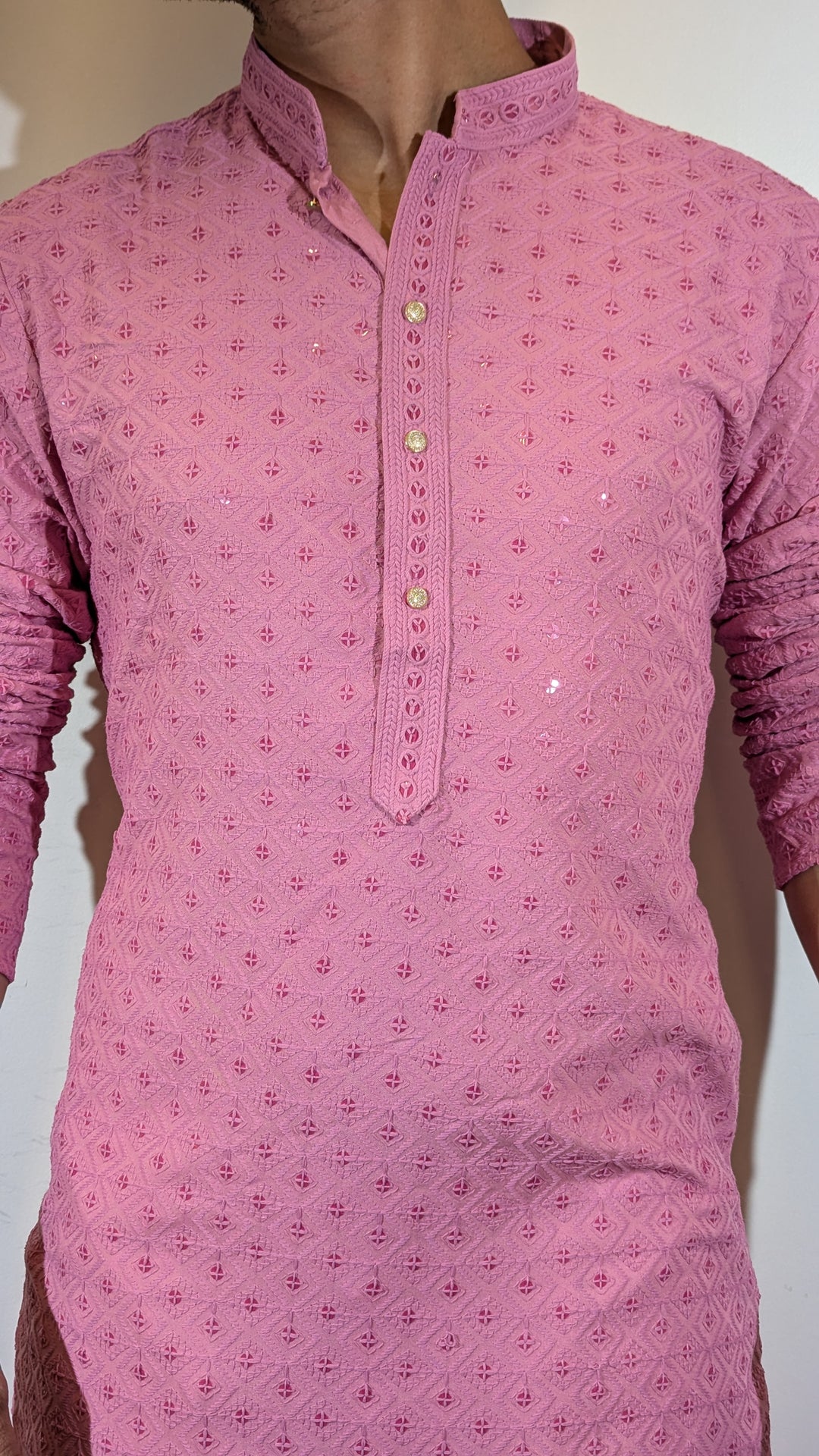 Dark Pink Chikan Kurta