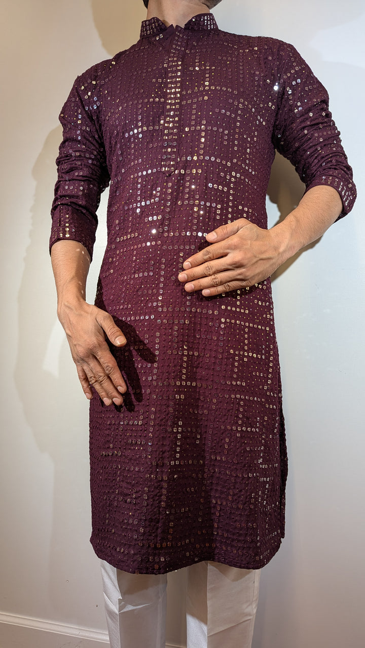 Wine Designer Kurta